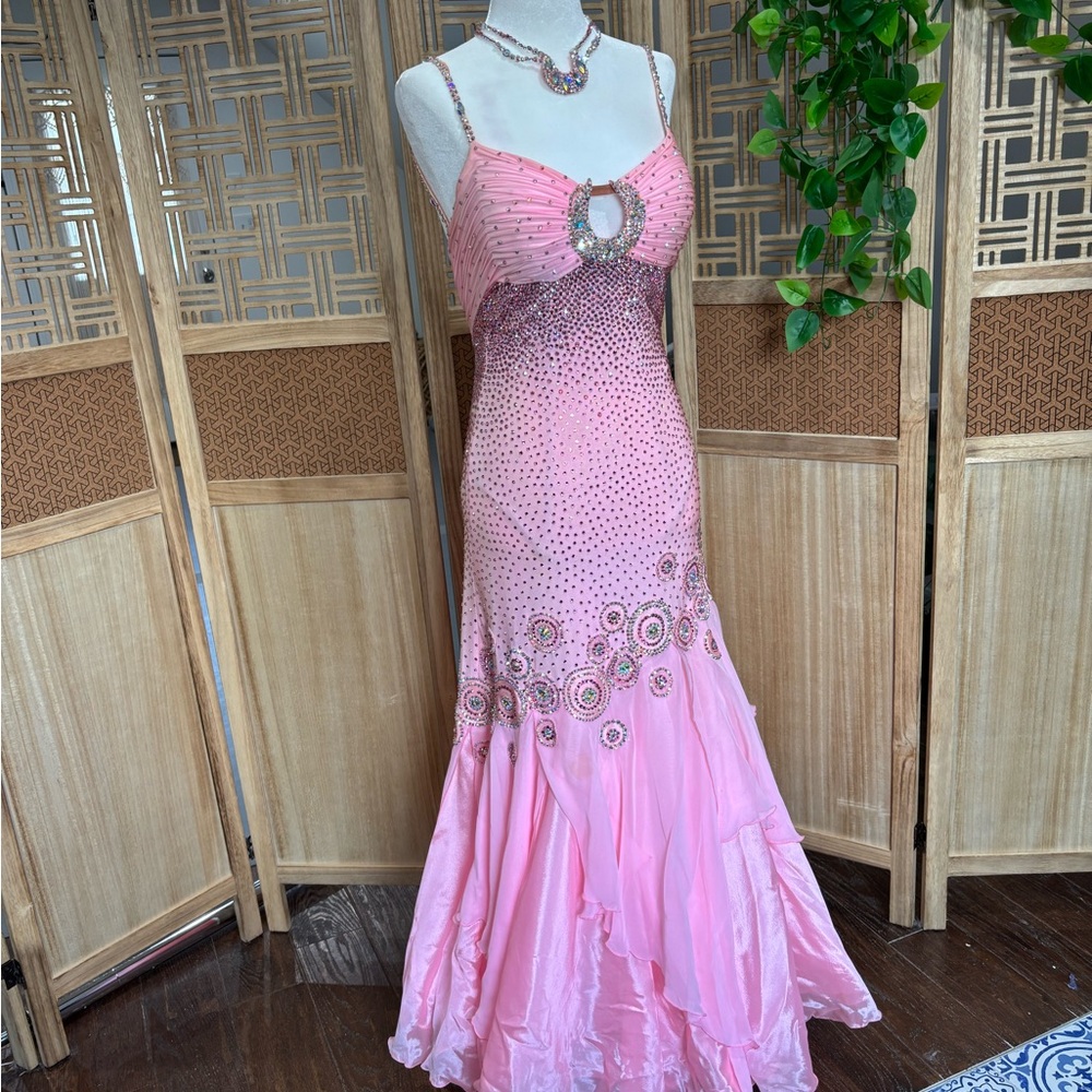Chrisanne Couture Pink Ballroom Gown with Removable Standard Floats